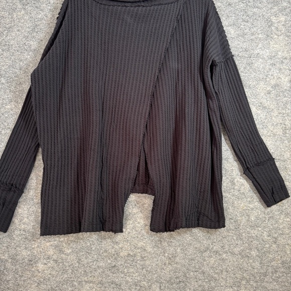 Free People Waffle Knit Boho Relaxed Fit Cowl Neck Sweater Size Small - Picture 11 of 16